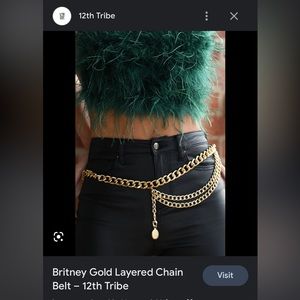 12th Tribe Britney Gold Layered Chain Belt